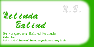 melinda balind business card