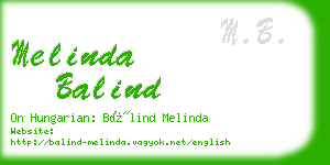 melinda balind business card